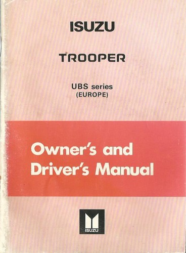 Isuzu trooper handbook 1983 - isuzu, 1